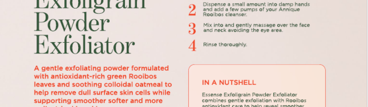 Product Article | Essense Exfoligrain Powder Exfoliator